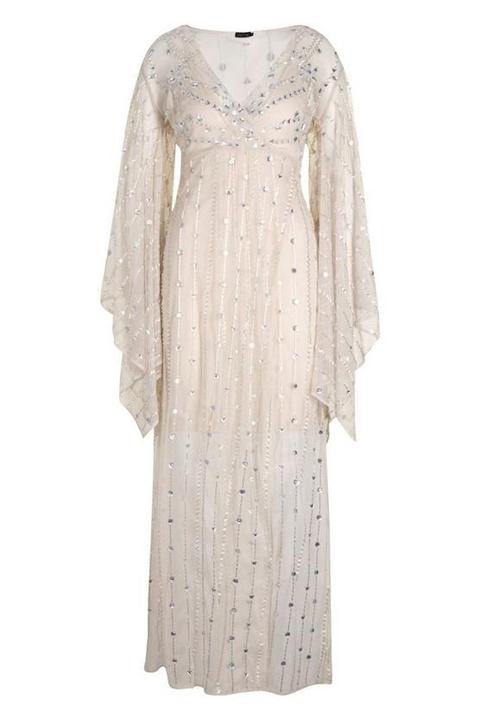 embellished kimono maxi