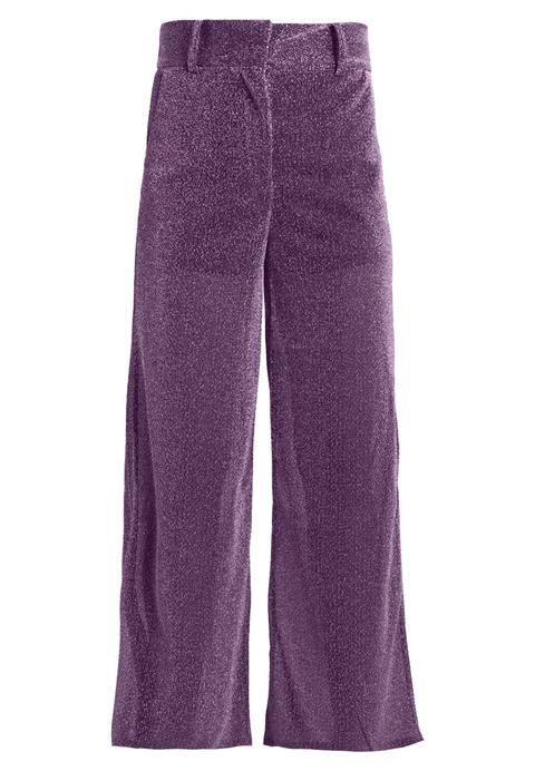 Nakd Glittery Flared Trousers Pantaloni Purple