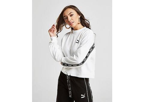 Puma Tape Tie Waist Crew Sweatshirt - White - Womens