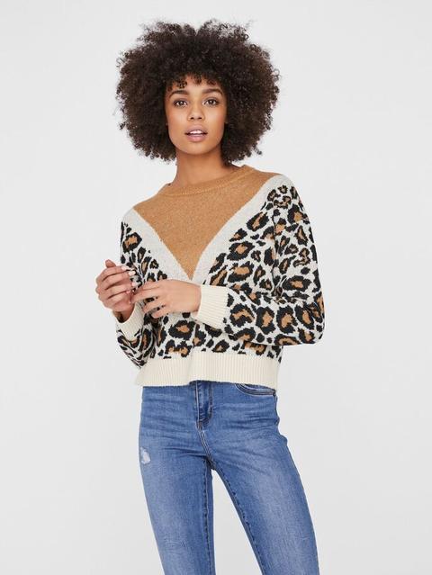 Animal Printed Knitted Pullover