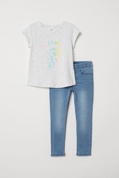 H & M - T-shirt E Leggings - Blu