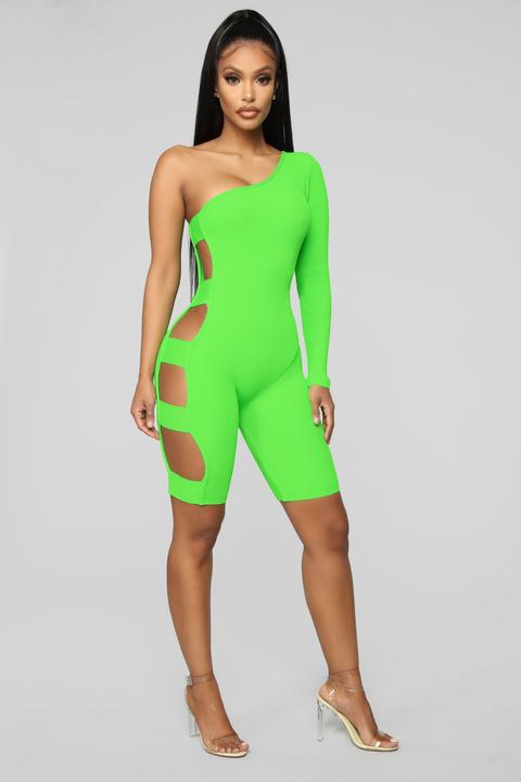 neon lime romper