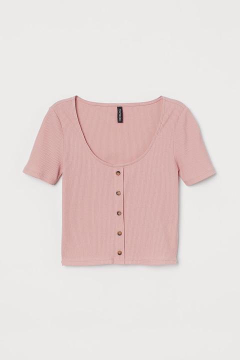 H & M - Top A Costine - Rosa