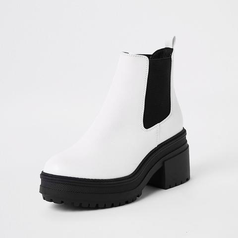 White Chunky Chelsea Boots from River 
