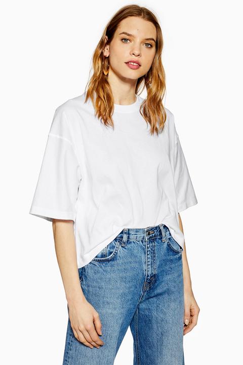 Womens Tall Boxy T-shirt - White, White