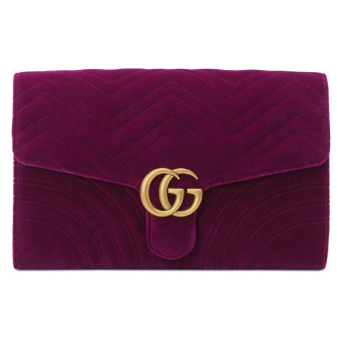 Gg Marmont Velvet Clutch