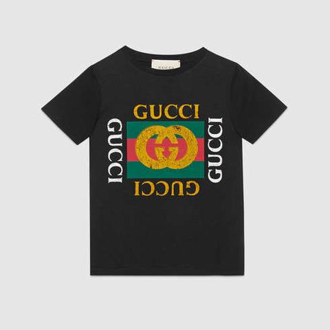 T-shirt Con Stampa Logo Vintage Gucci