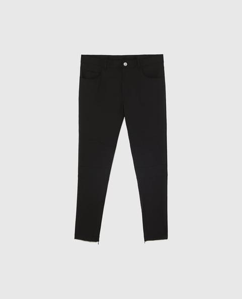 Pantaloni Super Skinny Con Ginocchiera