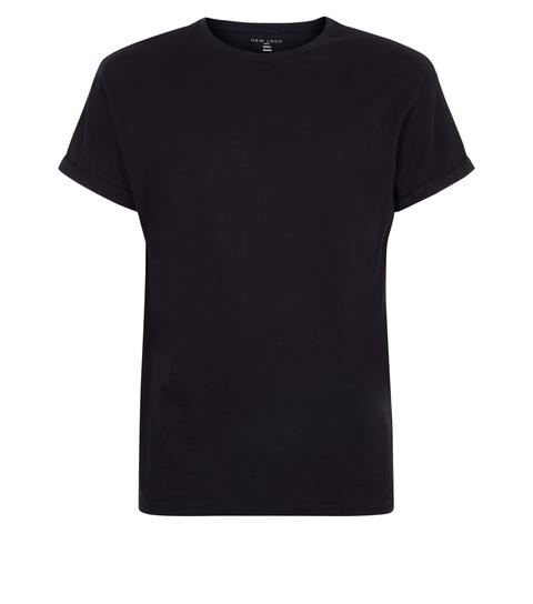 Men's Black Cotton Short Sleeve T-shirt New Look