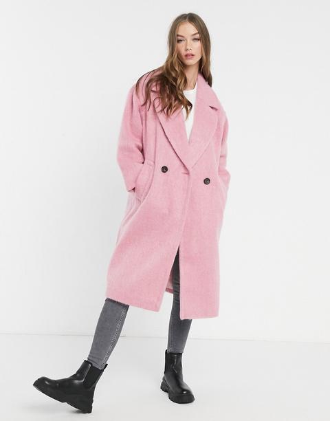 Abrigo Extragrande Holgado Rosa De Asos Design