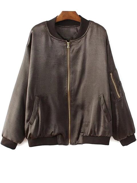Fitted Zipped Bomber Jacket
