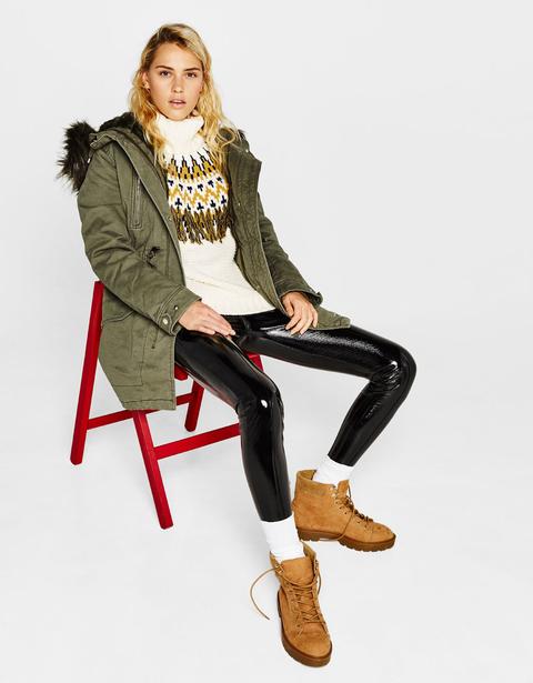 Parka Con Forro De Pelo Desmontable