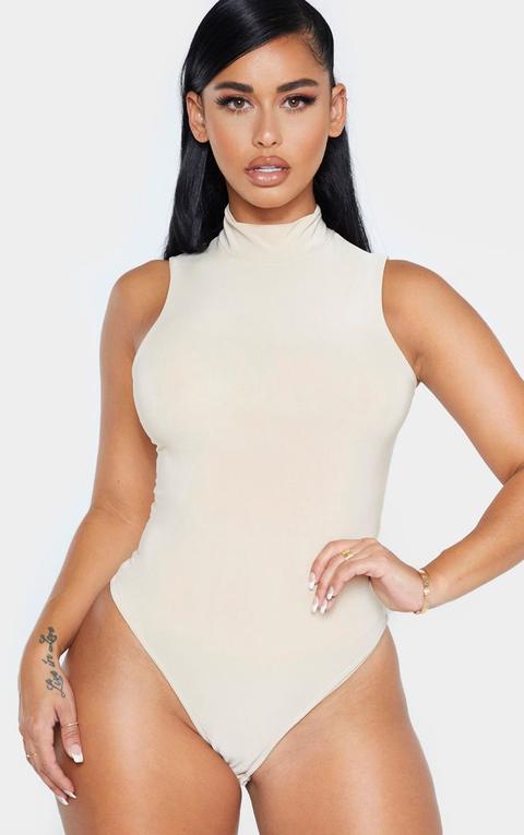 high neck sleeveless bodysuit