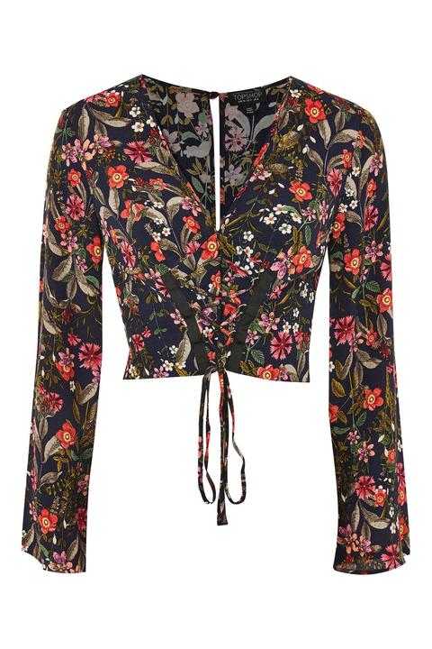Womens Midnight Floral Corset Top - Multi, Multi