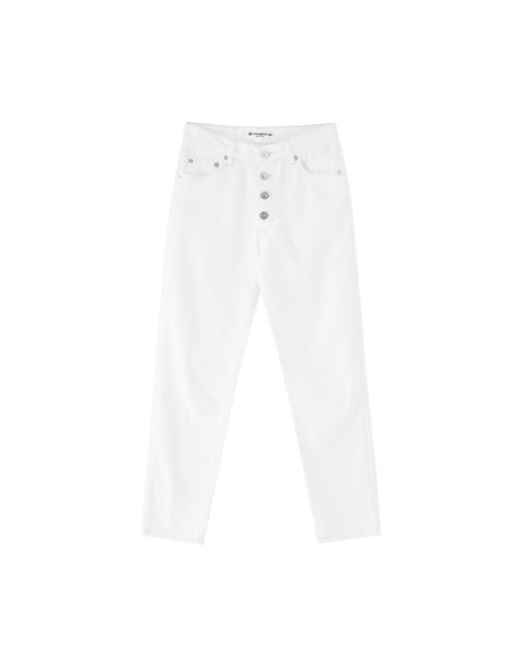 Jean Mom Fit Boutons Apparents
