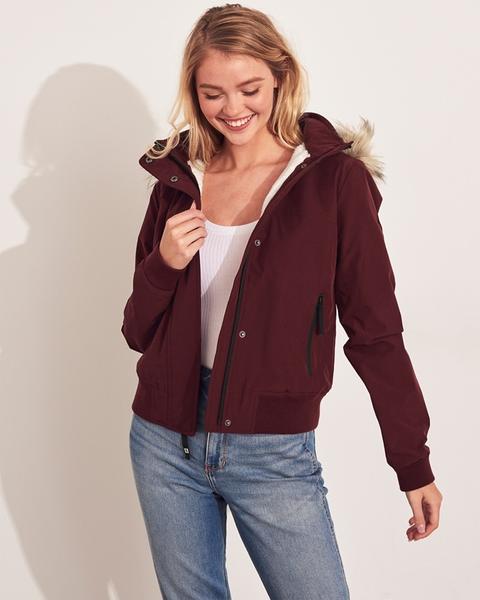 hollister cosy lined bomber jacket