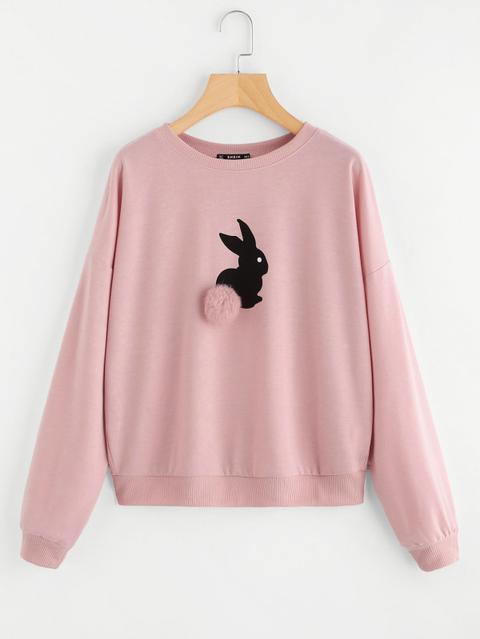 Camisa Con Conejo Y Pompón