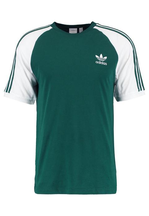 Adidas Originals 3stripes Tee Tshirt Con Stampa Collegiate Green