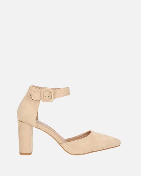 Myla - Nude Mid Heeled Shoes