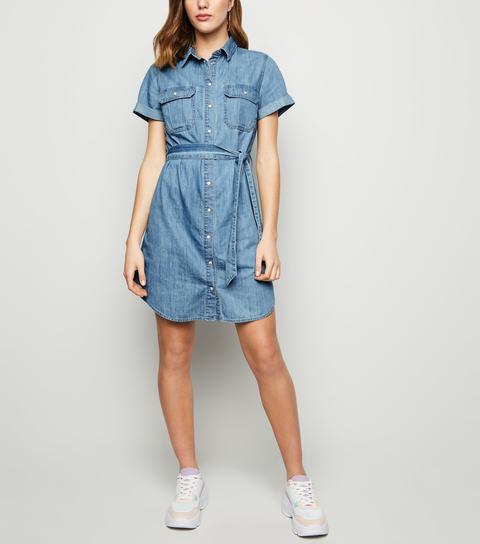 new look denim shirt dress