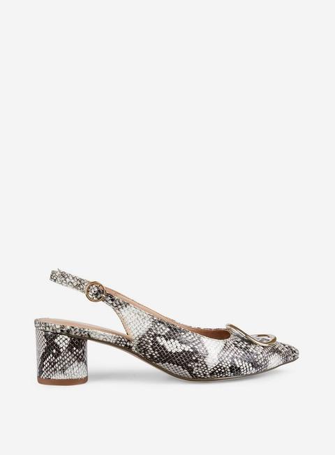 Wide Fit Snake Print 'emma' Court Shoes