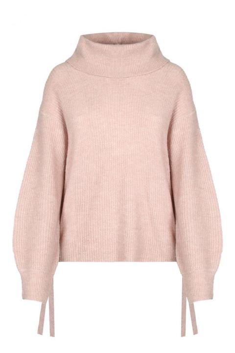 Maglione Collo Alto Rosa