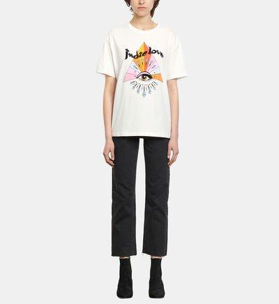 T-shirt Coton Sérigraphié Blanc Sandro