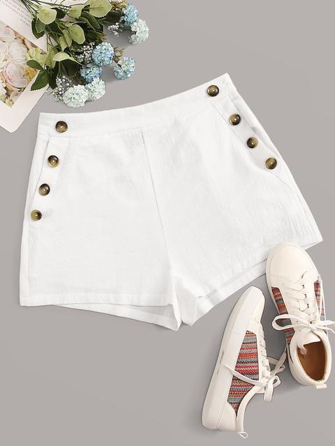 Shorts Con Tasca E Bottone