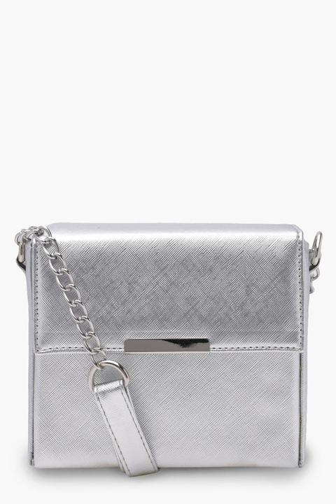 Ida Metallic Crosshatch Boxy Cross Body Bag