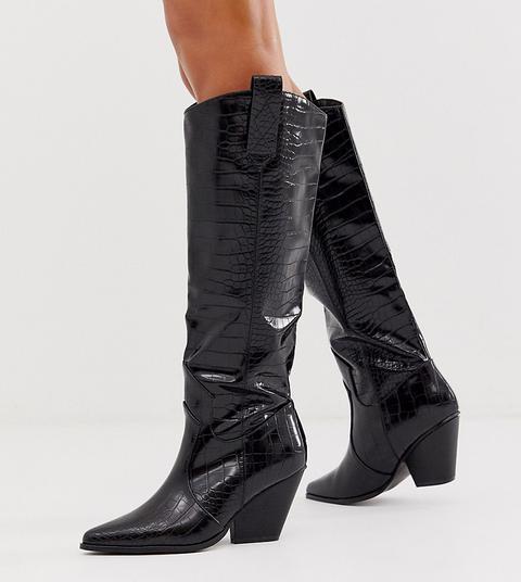 asos black knee high boots