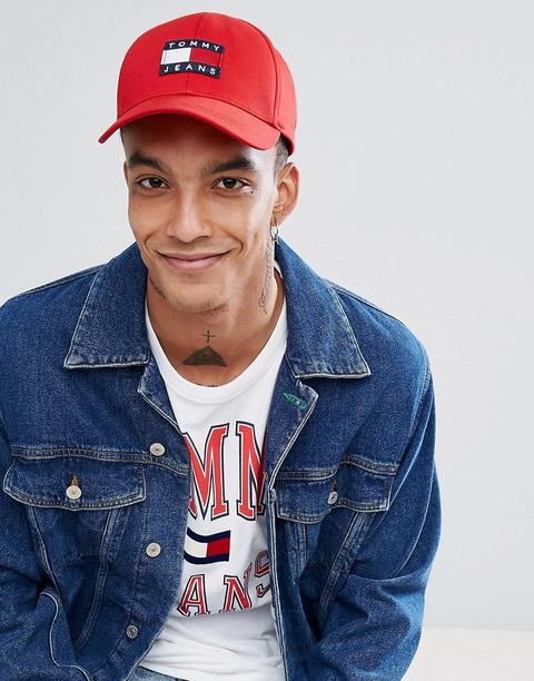 Tommy Jeans - Capsule '90 - Cappellino Rosso Con Logo - Rosso