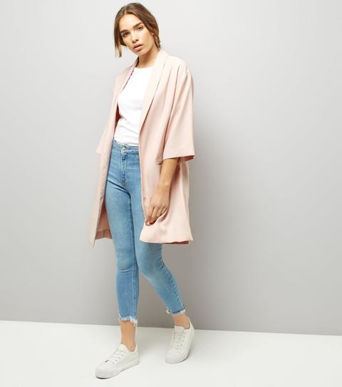 Pink Longline Kimono New Look