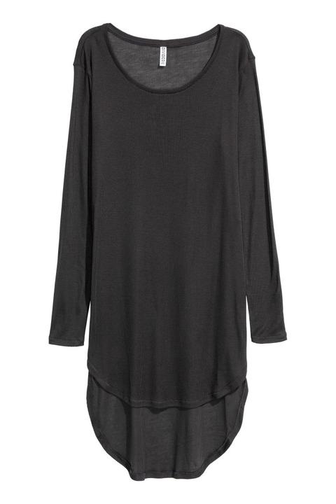 H & M - Maglia Lunga In Jersey - Nero