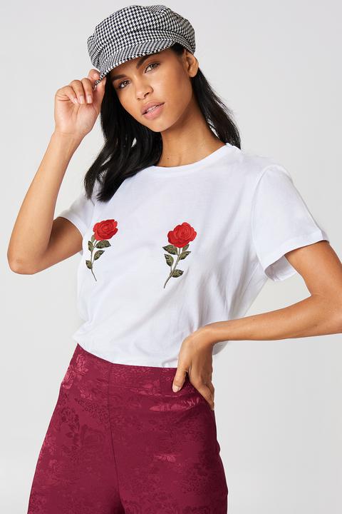 Na-kd Flower Embroidery Tee - White