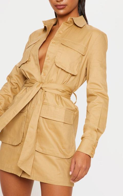 camel shirt dress