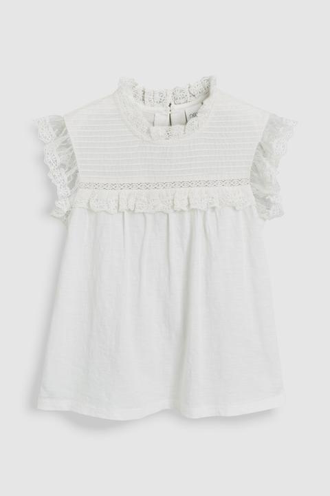 girls white lace shirt