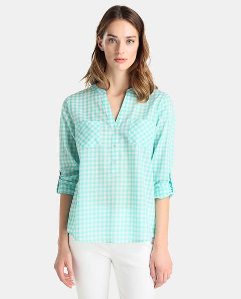 Zendra El Corte Inglés - Blusa De Mujer Con Vichy En Verde de Zendra 21 Buttons