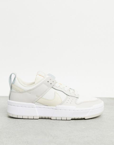 Nike Dunk Low Disrupt Trainer In Off White And Beige-neutral