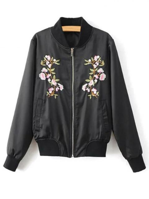 Chaqueta Bordada Floral Piloto