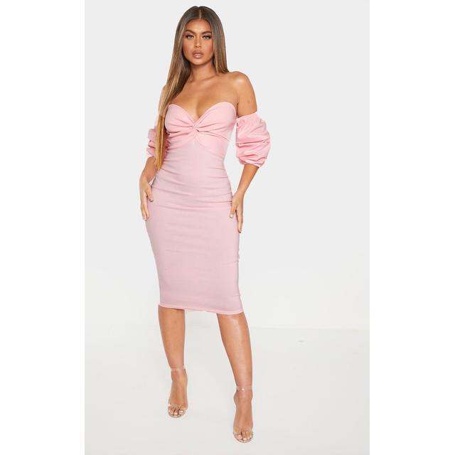 baby pink bardot dress