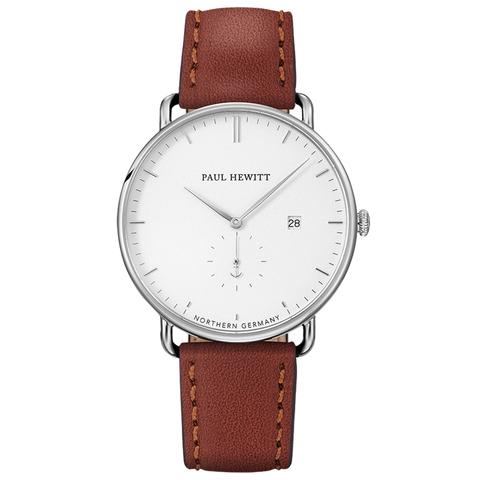Orologio Grand Atlantic Line White Sand Acciaio Inox Cinturino Pelle Marrone