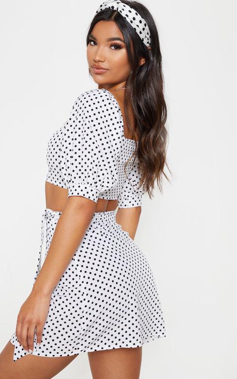 bardot polka dot top