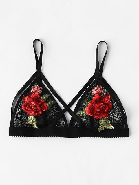 Brassière Con Ricamo Di Fiore