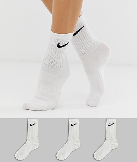 Pack De 3 Pares De Calcetines Blancos Con Detalle Del Logo De Nike-multicolor