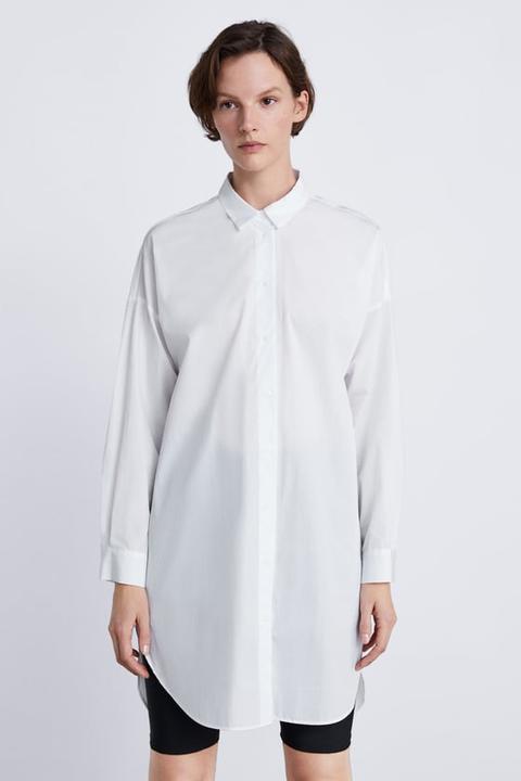 Oversize-popelinhemd from Zara on 21 Buttons
