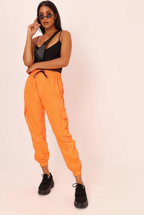 Neon Orange Cargo Trousers from I Saw 