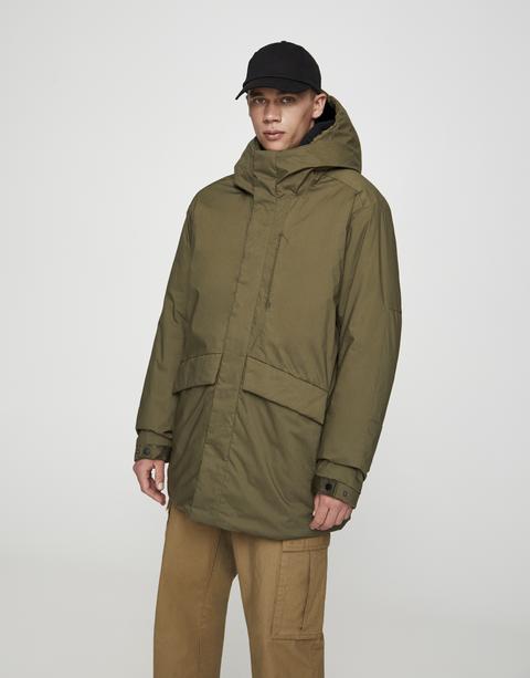 Parka Padding Básica Con Capucha