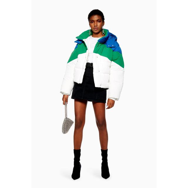 Colour block 2025 puffer jacket topshop