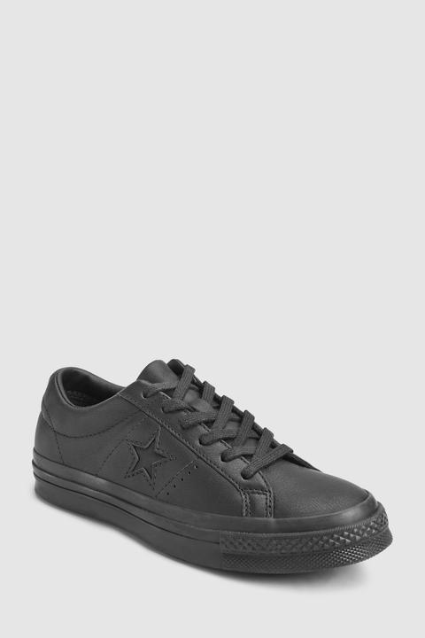 converse black leather one star