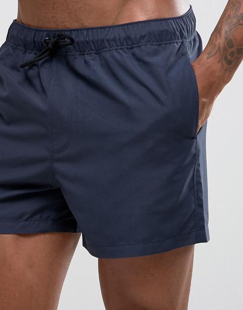 Shorts De Baño Cortos En Azul Marino De Asos Design